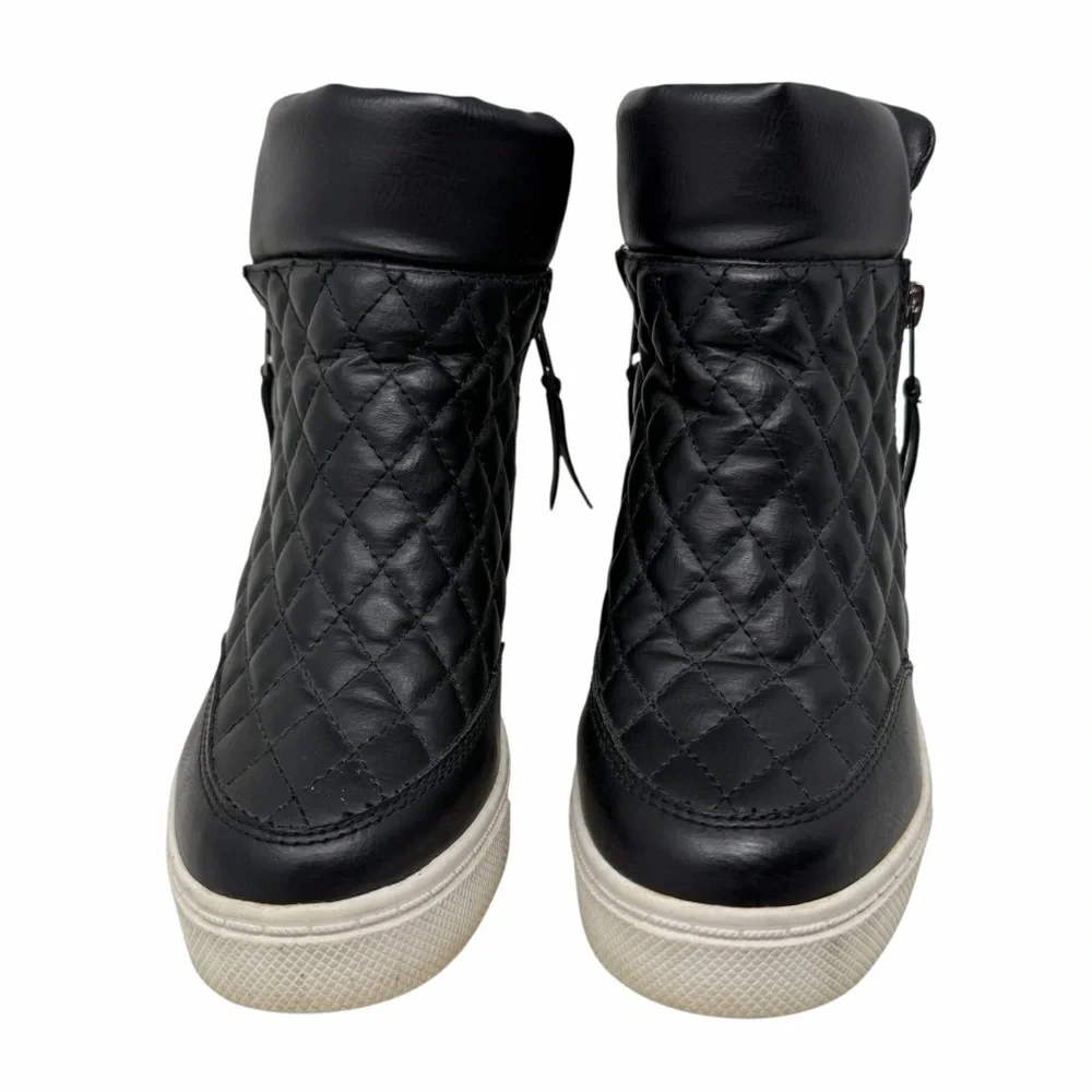 Steve Madden Black‎ Quilted Linqs Wedge Sneakers
